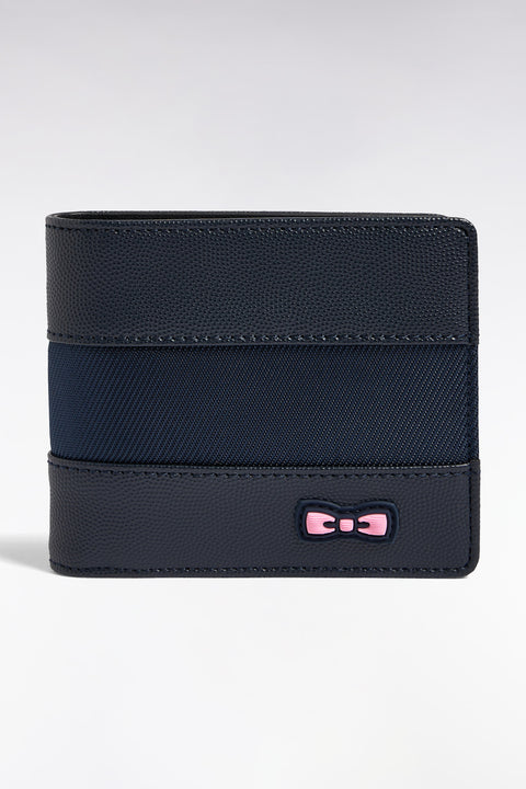 Italian-style wallet in navy bimetallic grippy - Image 1