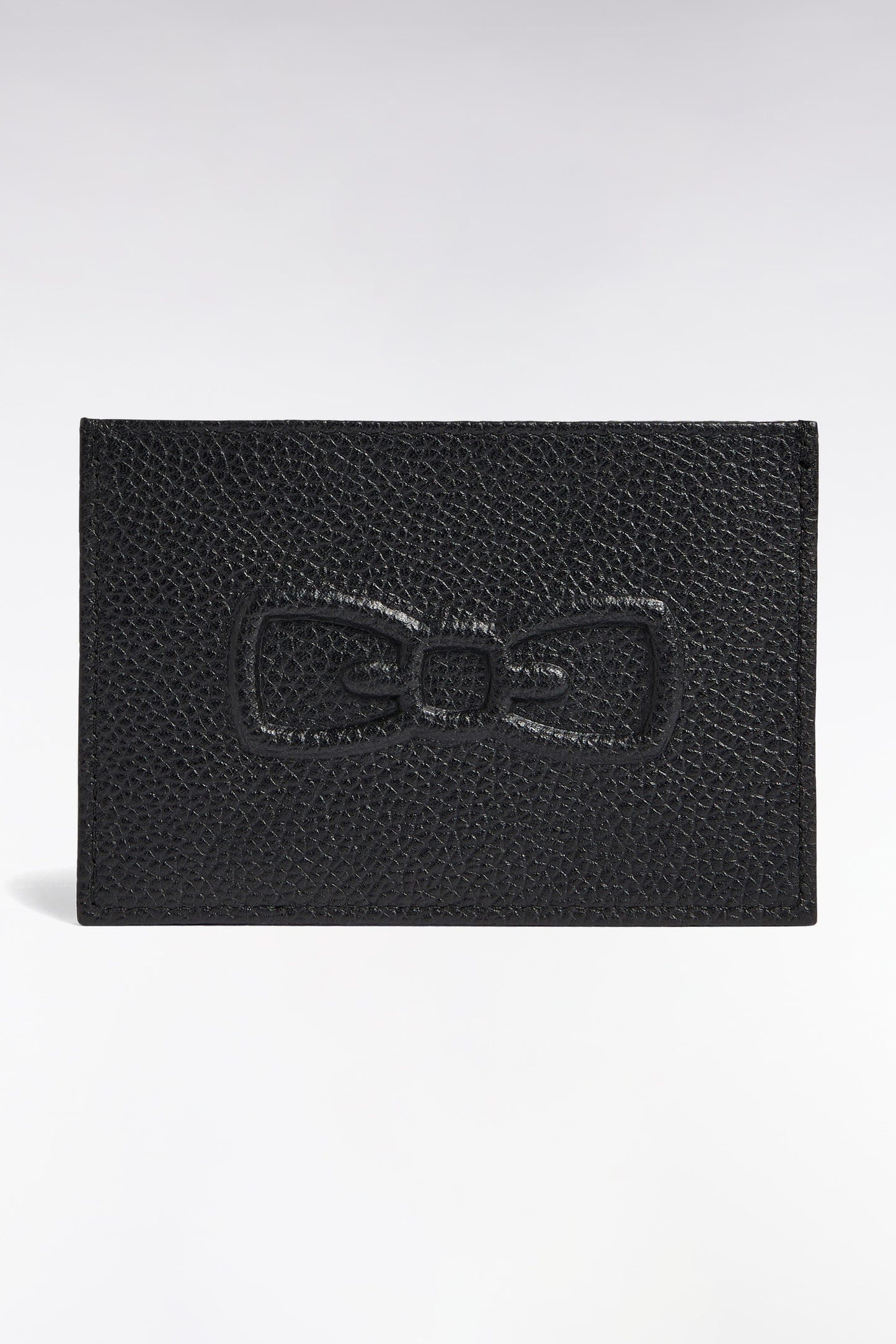 Black grained leather cardholder