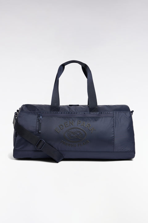 Navy embossed canvas sports bag - Image 1