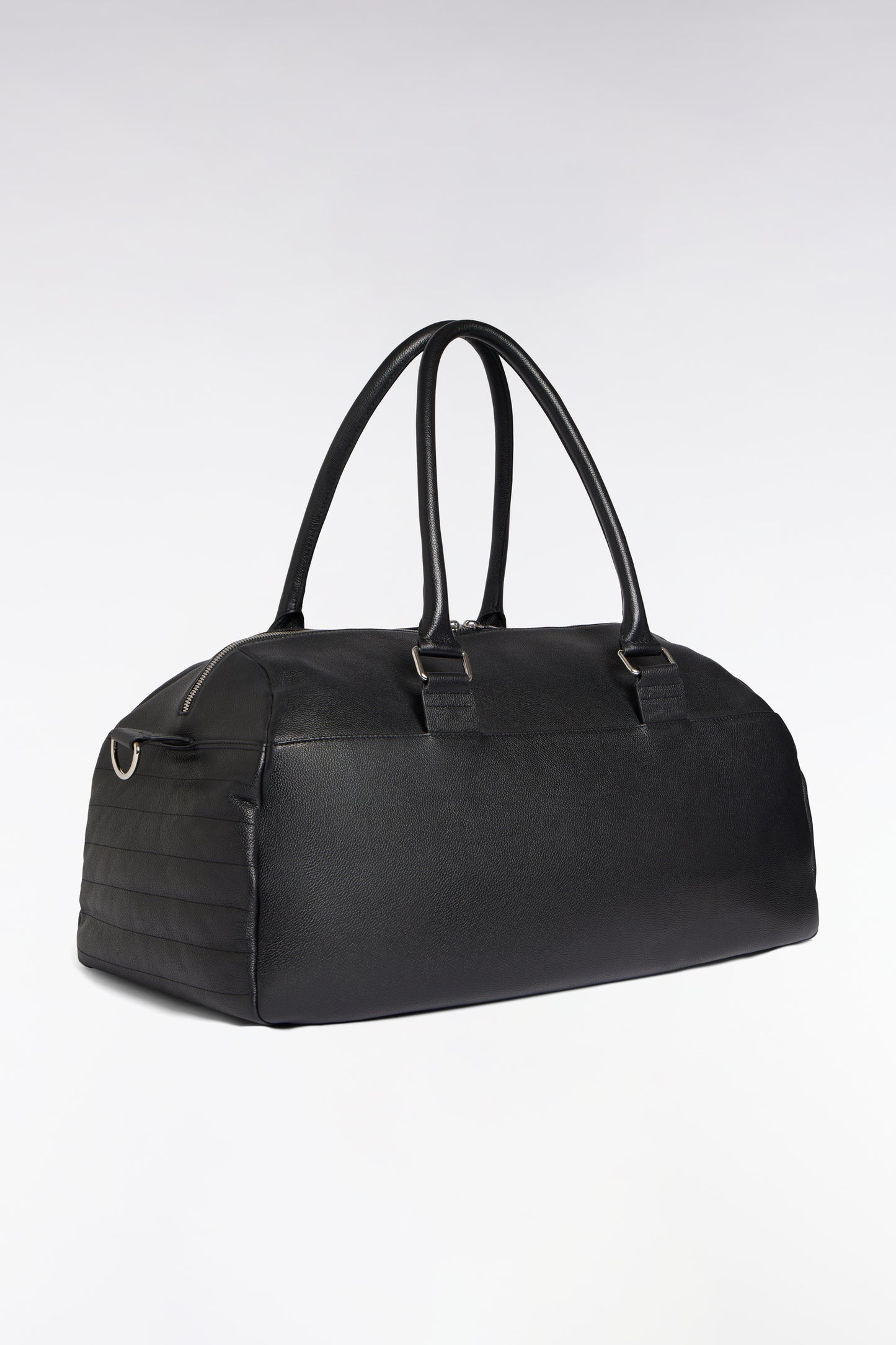 Black grained leather travel bag