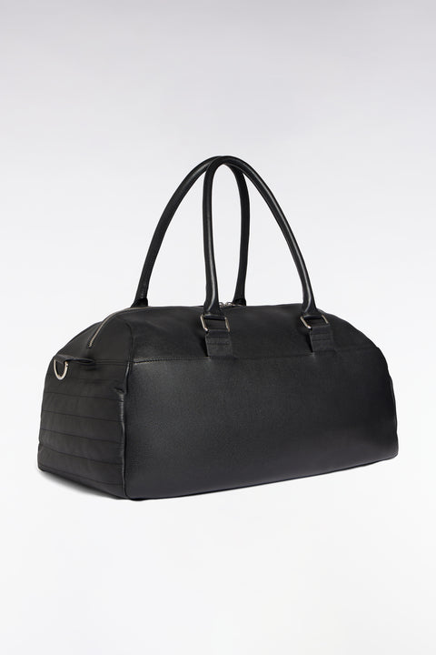 Black grained leather travel bag - Image 3