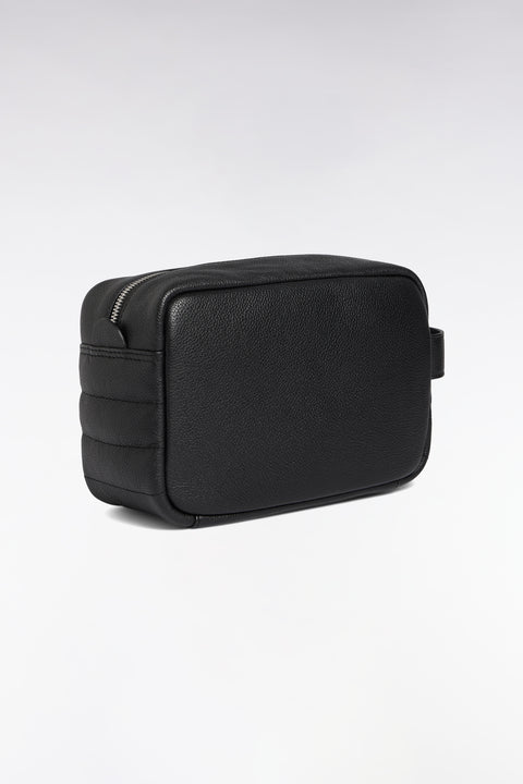 Black grained leather toiletry bag - Image 2