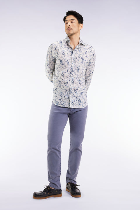 5-pocket jeans in beige stretch cotton - Image 3