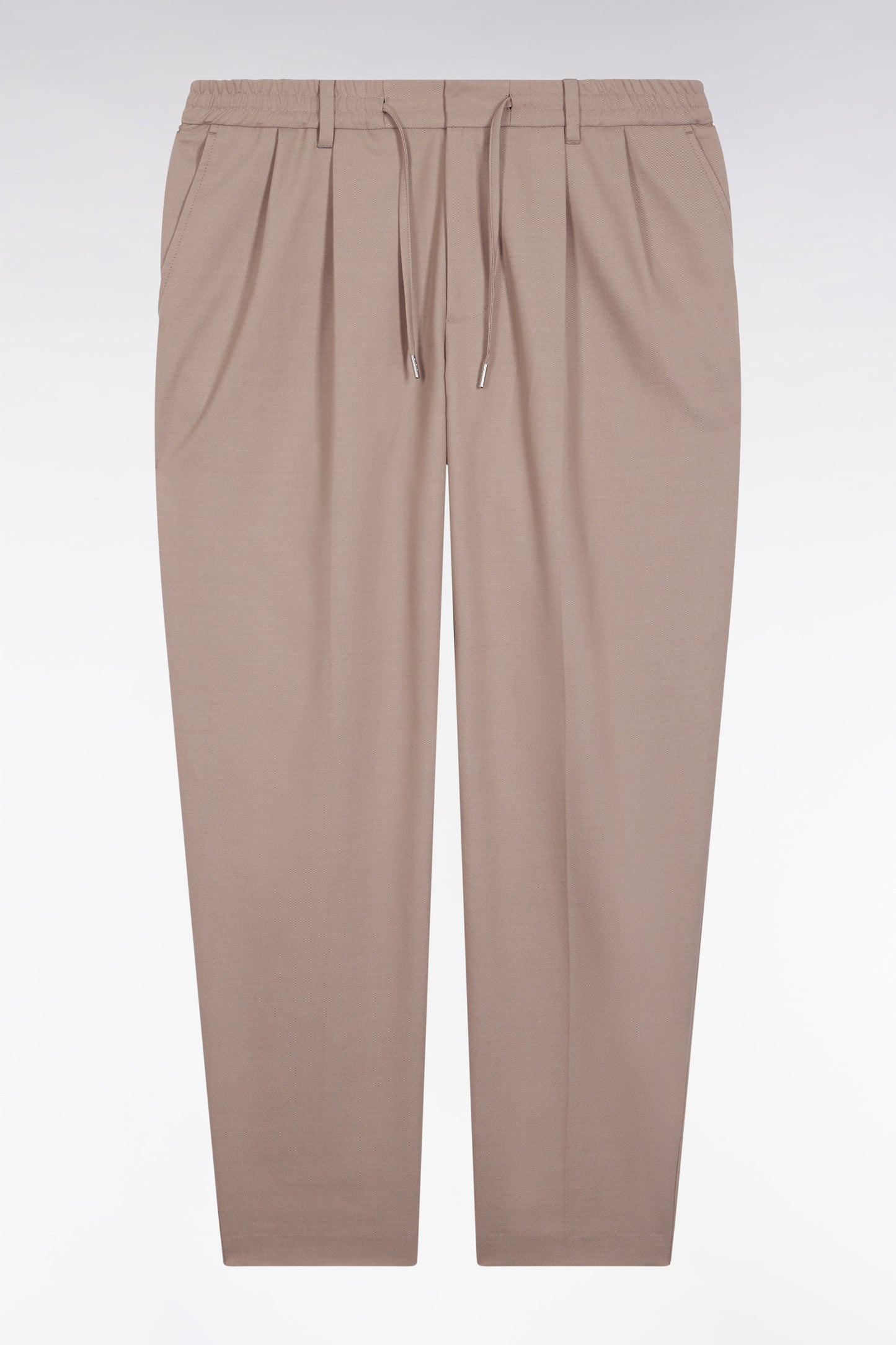 Elastic waistband pants, beige, Modern cut