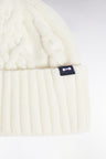 Ecru cable knit hat