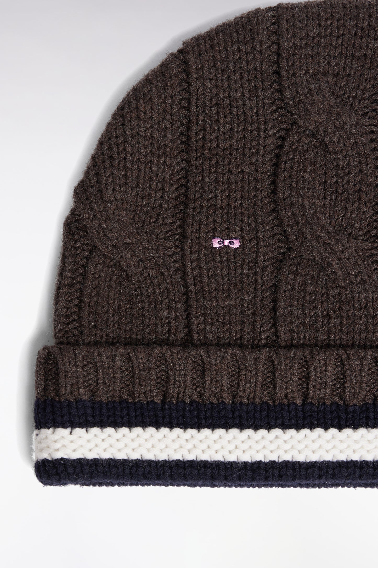 Brown twisted wool and cotton hat