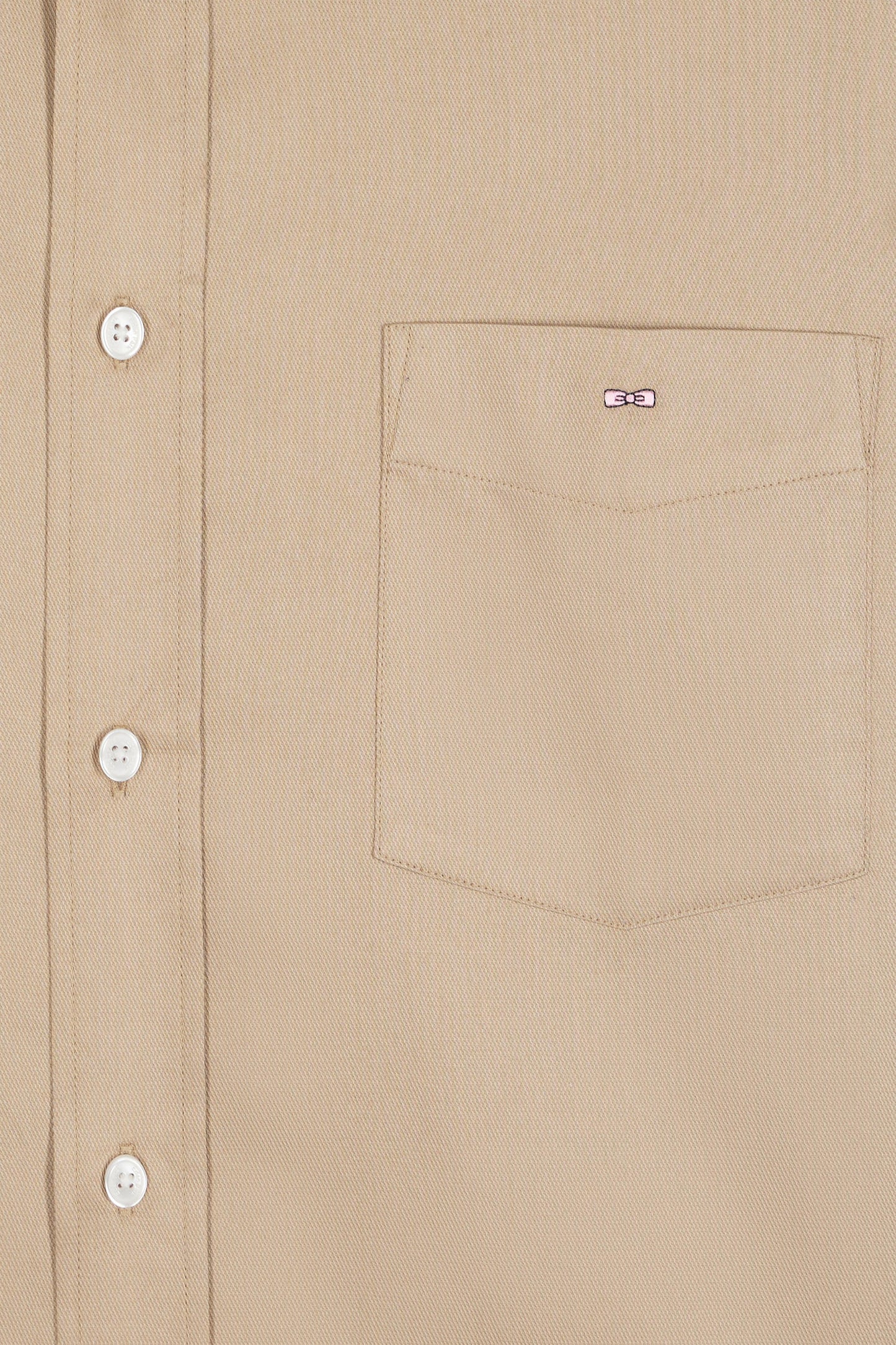 Beige piqué cotton shirt, straight cut