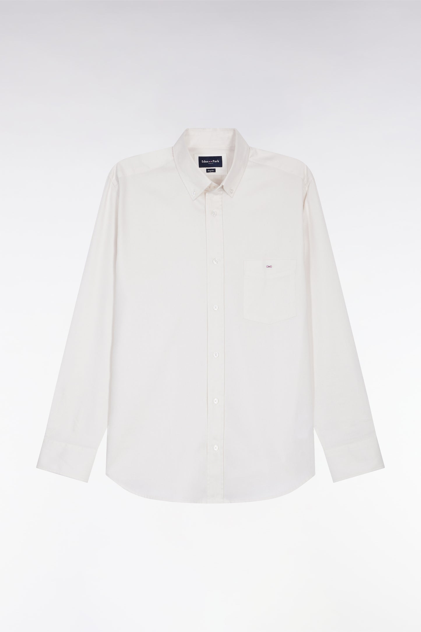 White piqué cotton shirt, straight cut