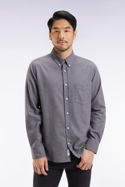 Grey flannel shirt, straight cut - Image 3