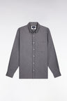 Grey flannel shirt, straight cut