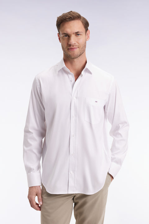 Chemise en coton Pima stretch blanche coupe droite - Image 1
