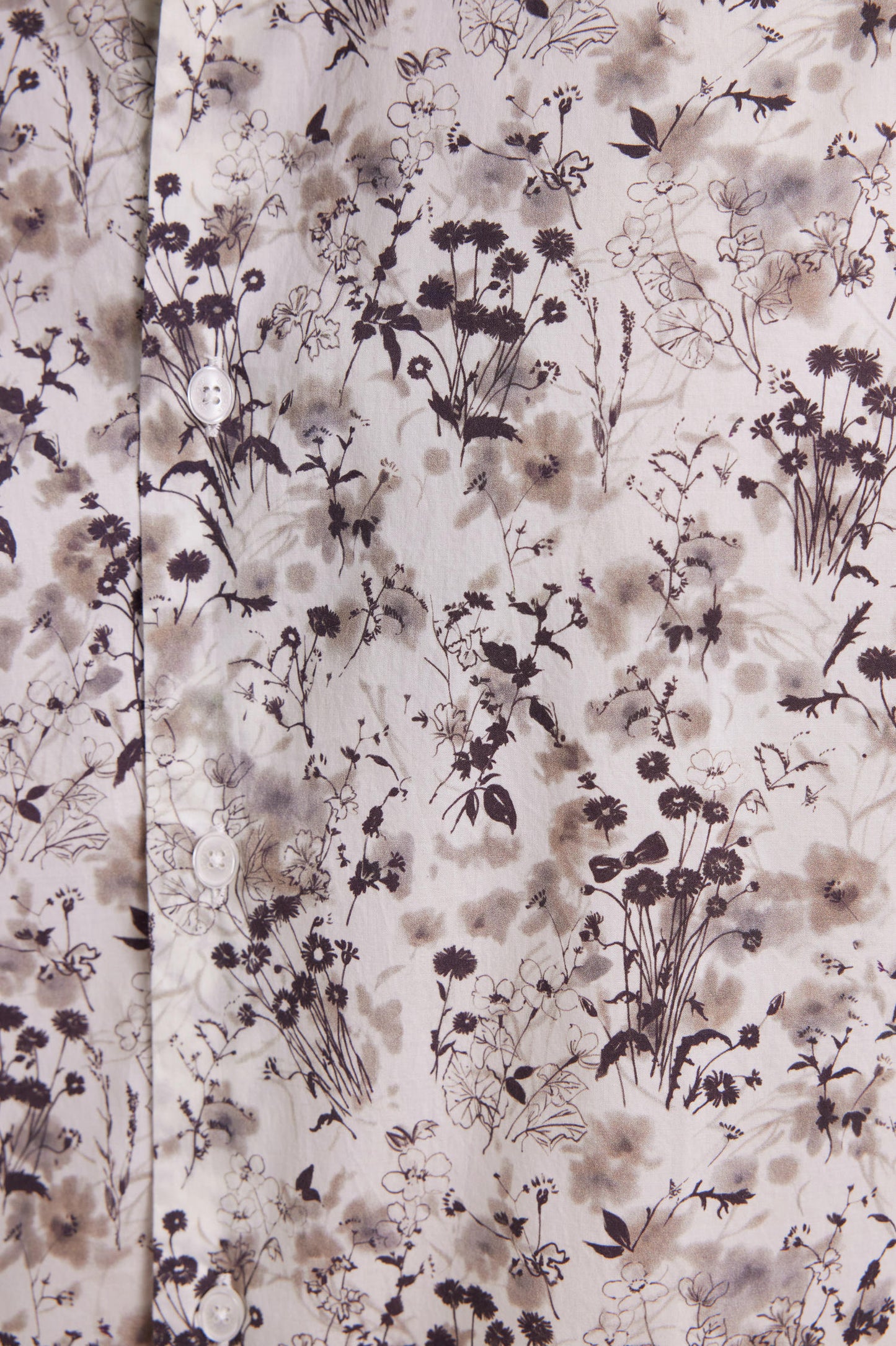 Brown cotton floral print shirt, straight cut