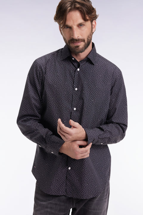 Blue-grey cotton shirt - Image 1