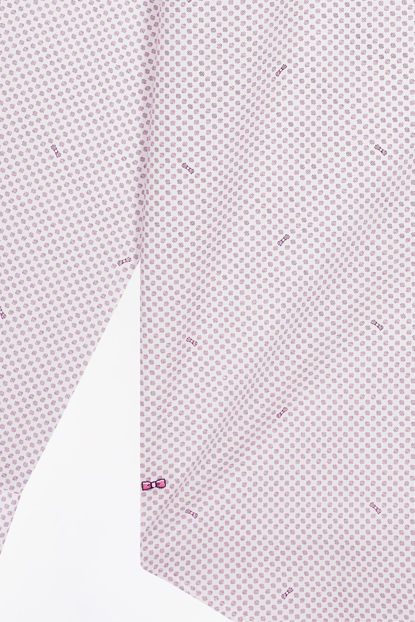 Cotton poplin shirt with burgundy micropatterns, slim fit