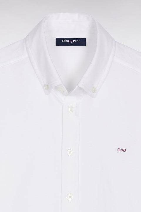 White cotton piqué shirt - Image 2