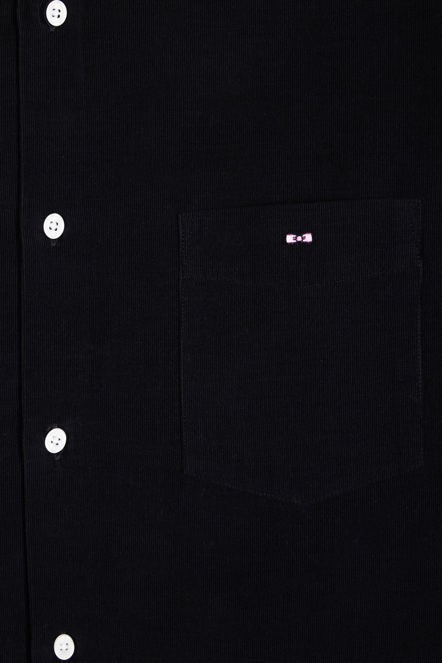 Straight-cut black velvet shirt