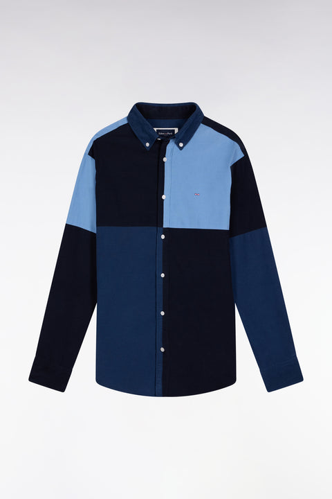 Blue four-diamond straight-cut velvet shirt - Image 2