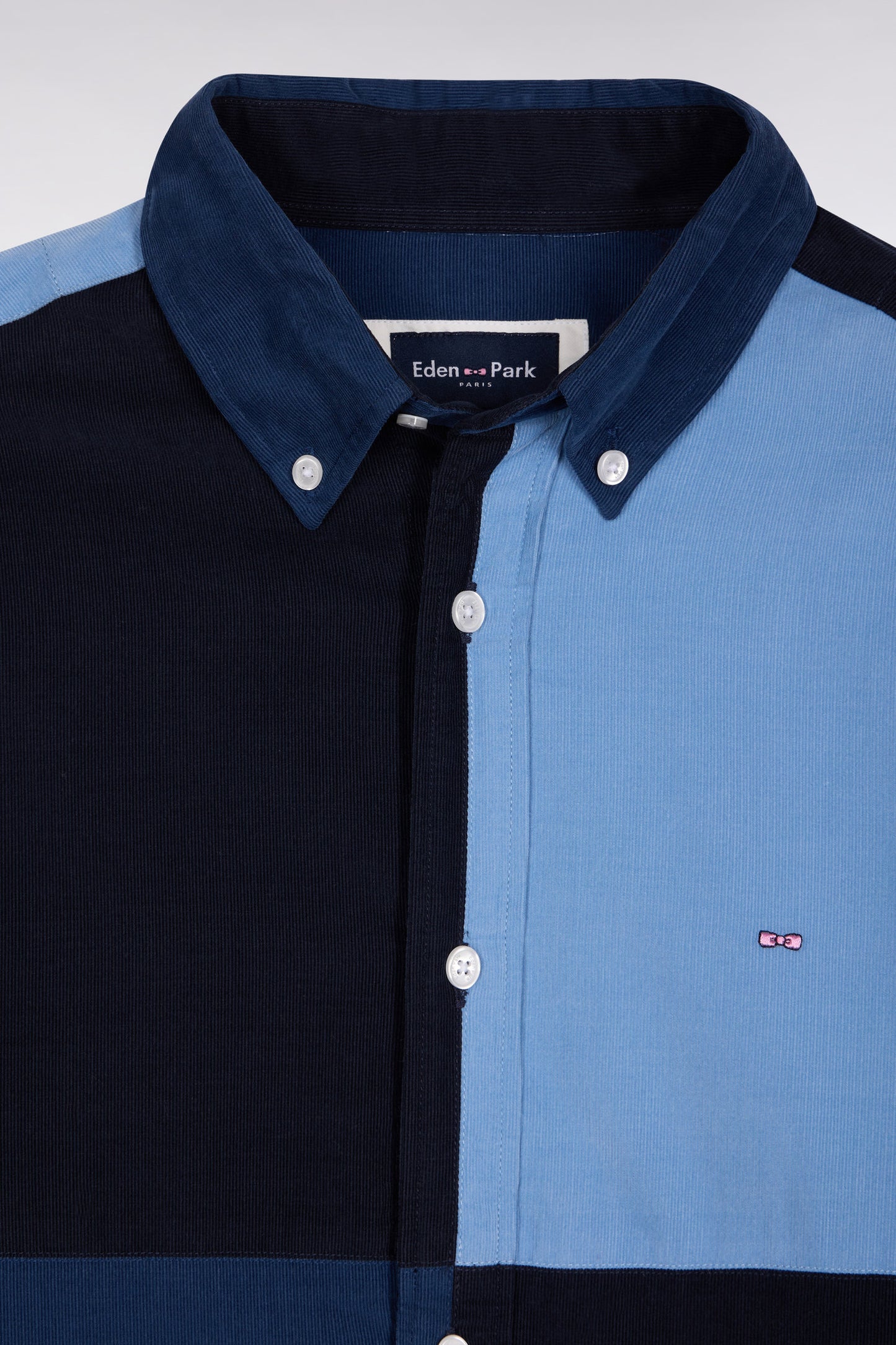 Blue four-diamond straight-cut velvet shirt