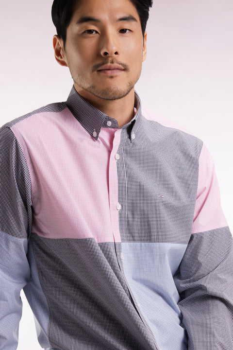 Blue and pink shirt, four dials, straight cut - Image 1