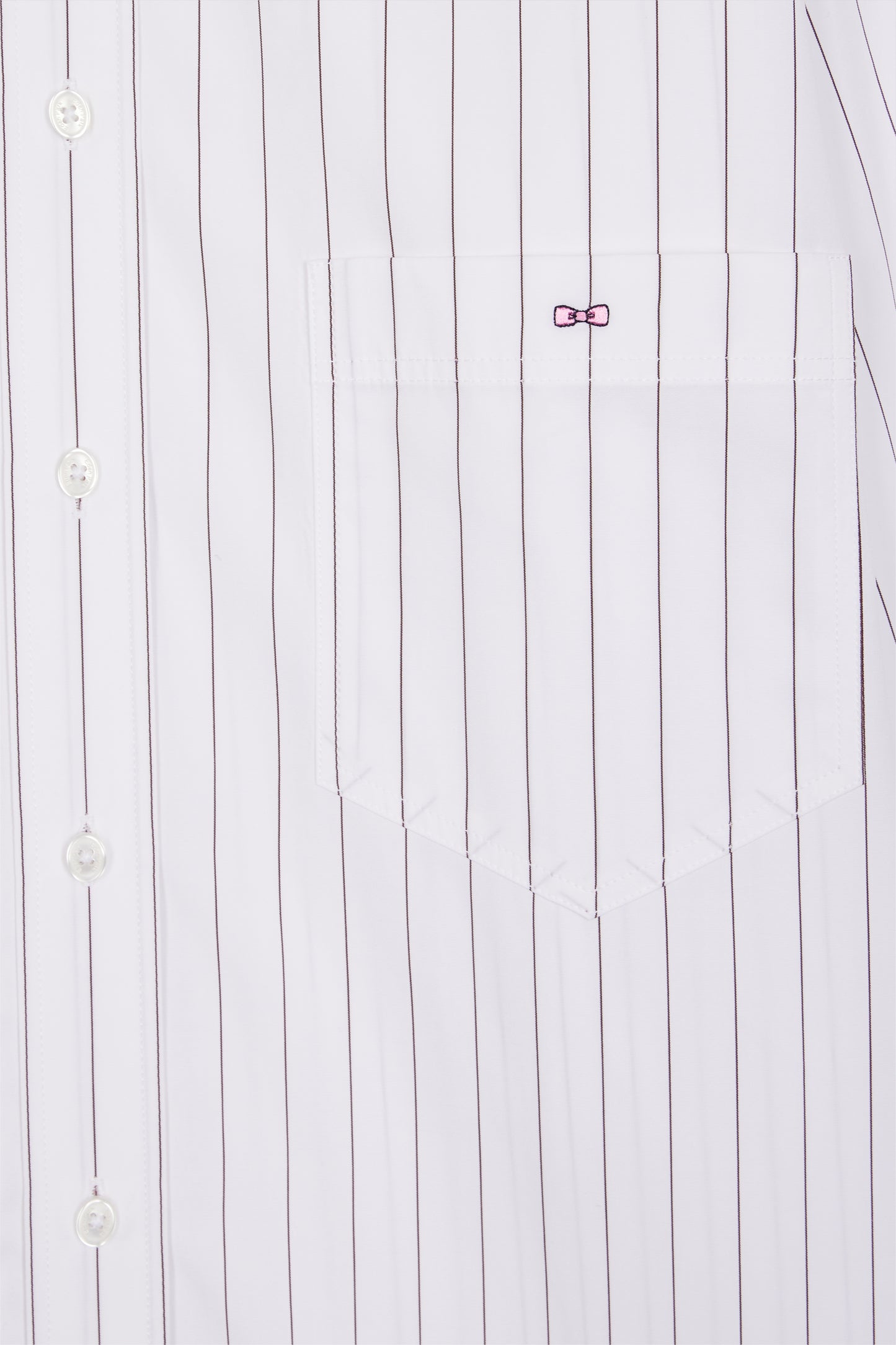 White cotton poplin shirt with tennis stripes, oversized cut