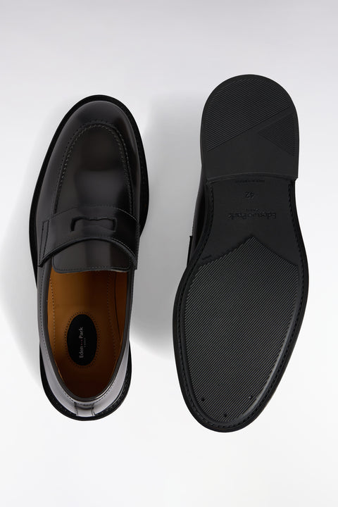 Black glacé leather loafers - Image 2