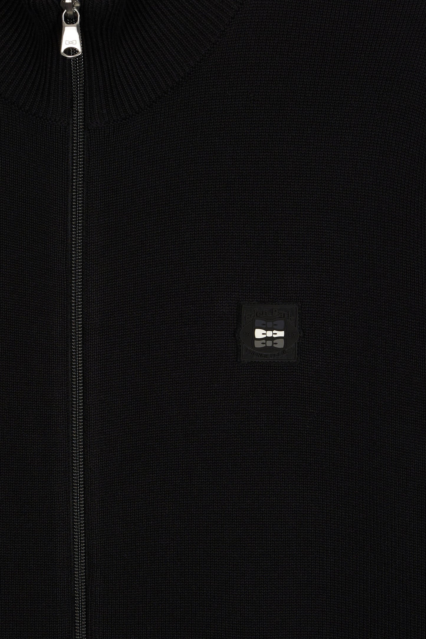 Black cotton cardigan with contrasting inside sleeves