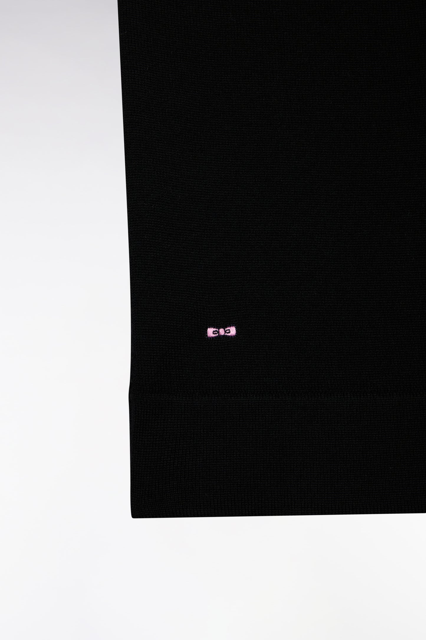 Cardigan with classic collar in black straight-cut merino wool