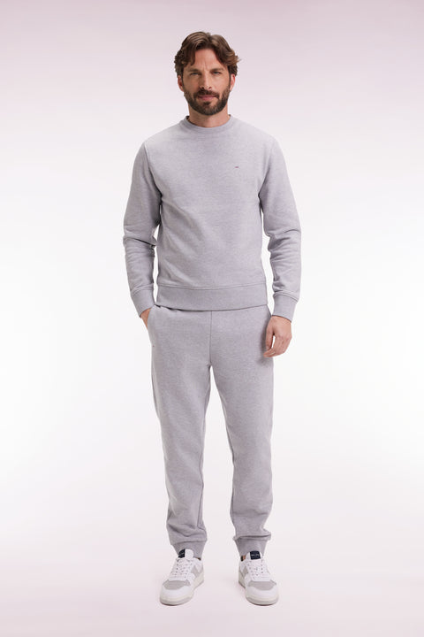 Grey brushed fleece jogging suit, straight cut - Image 3