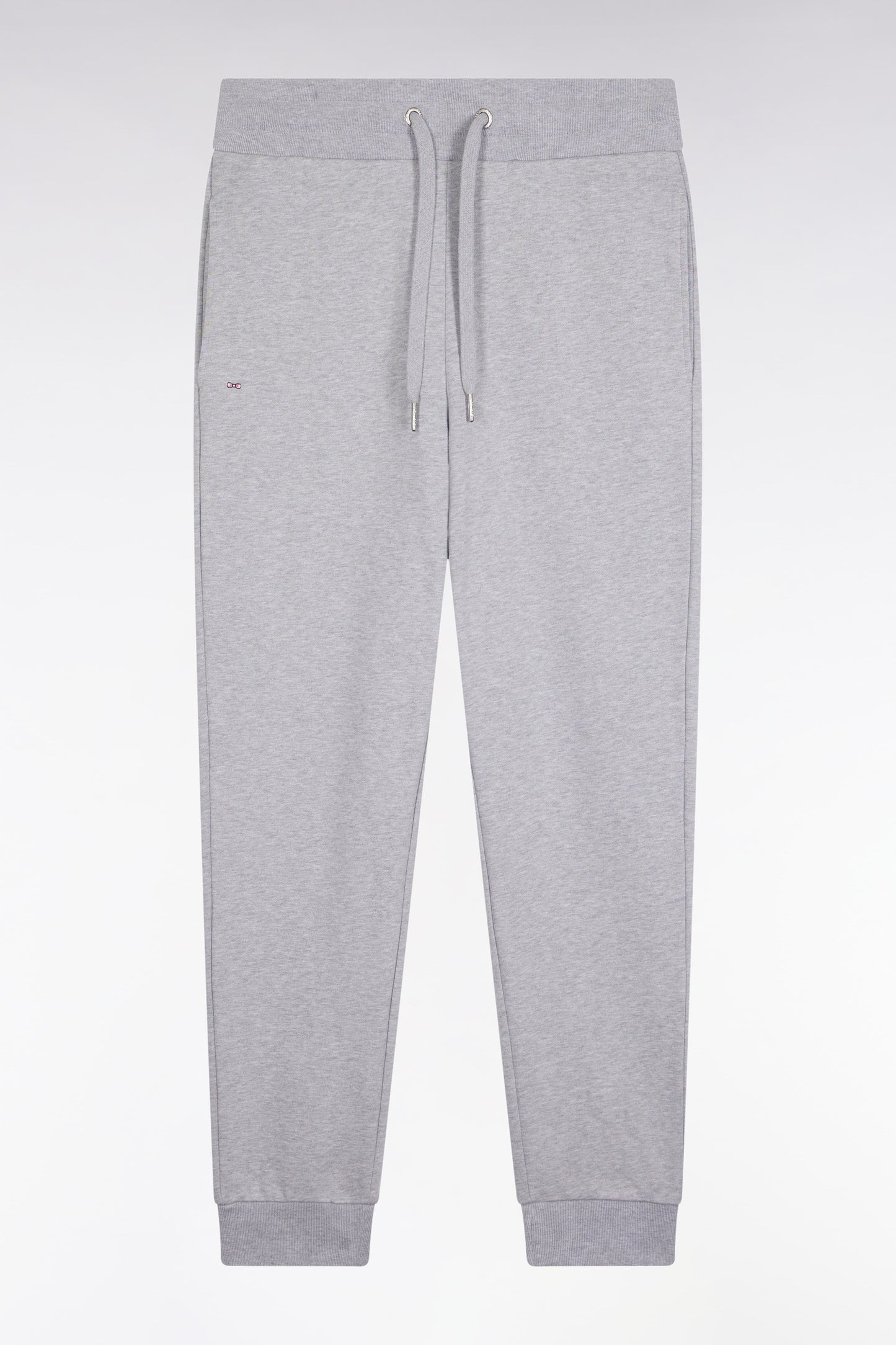 Grey brushed fleece jogging suit, straight cut