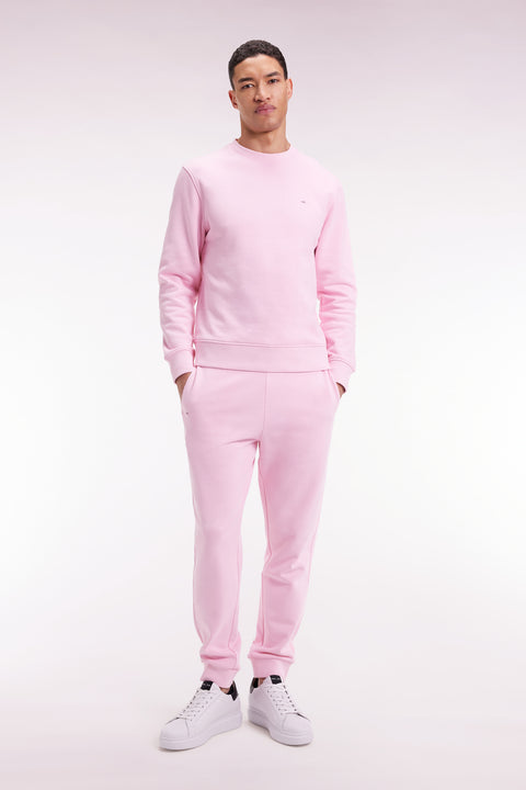 Pink brushed fleece jogging suit, straight cut - Image 3