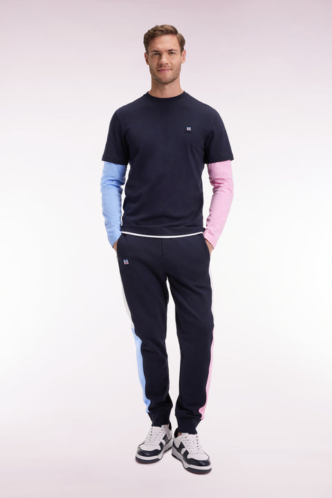 Navy colorblock brushed fleece straight-leg jogging suit - Image 3