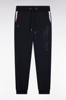Navy brushed fleece jogging suit with striped pockets Relaxed fit