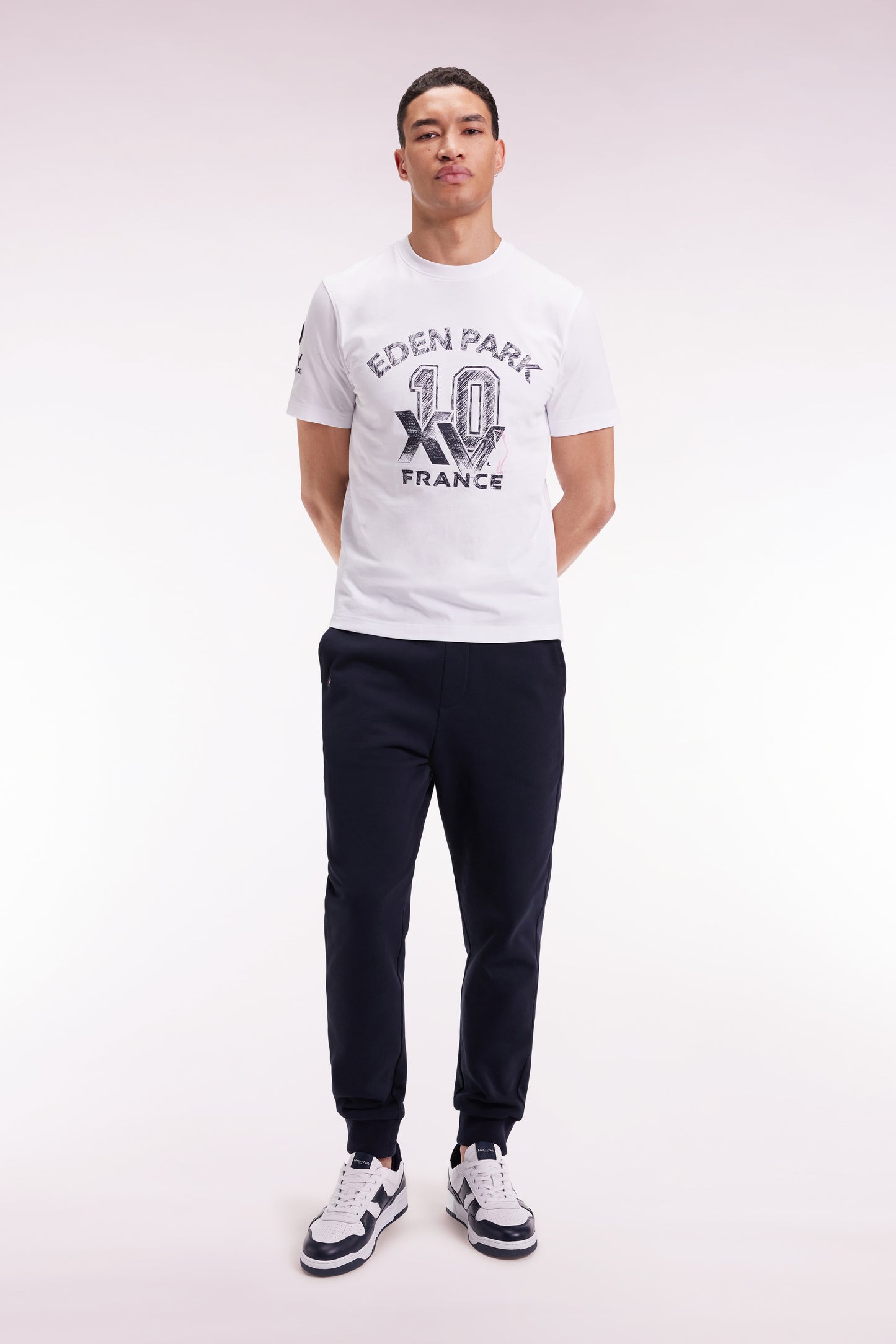 XV de France navy fleece straight-cut jogging suit