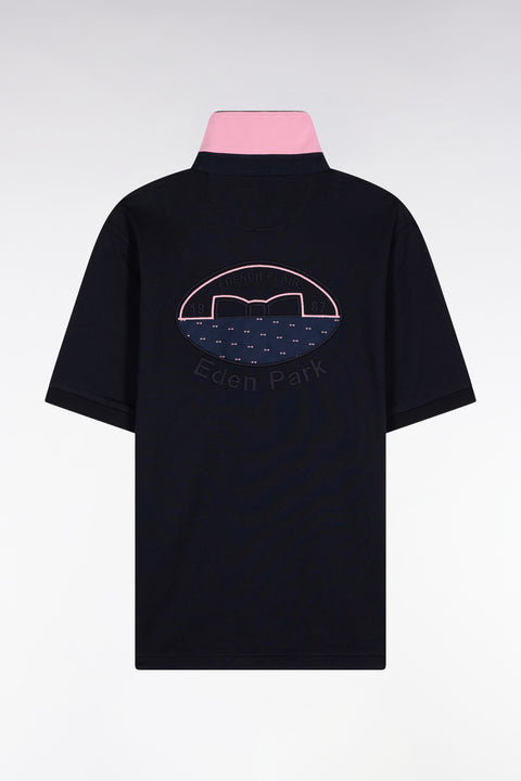 Pink and navy striped cotton short-sleeved jersey - Image 2