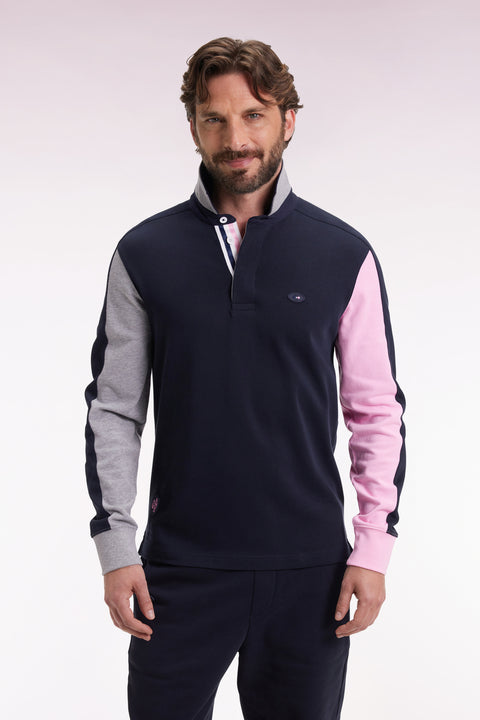 XV de France navy long-sleeved jersey with embroidered back, straight cut - Image 3