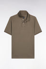 Polo manches courtes en coton Pima kaki coupe droite