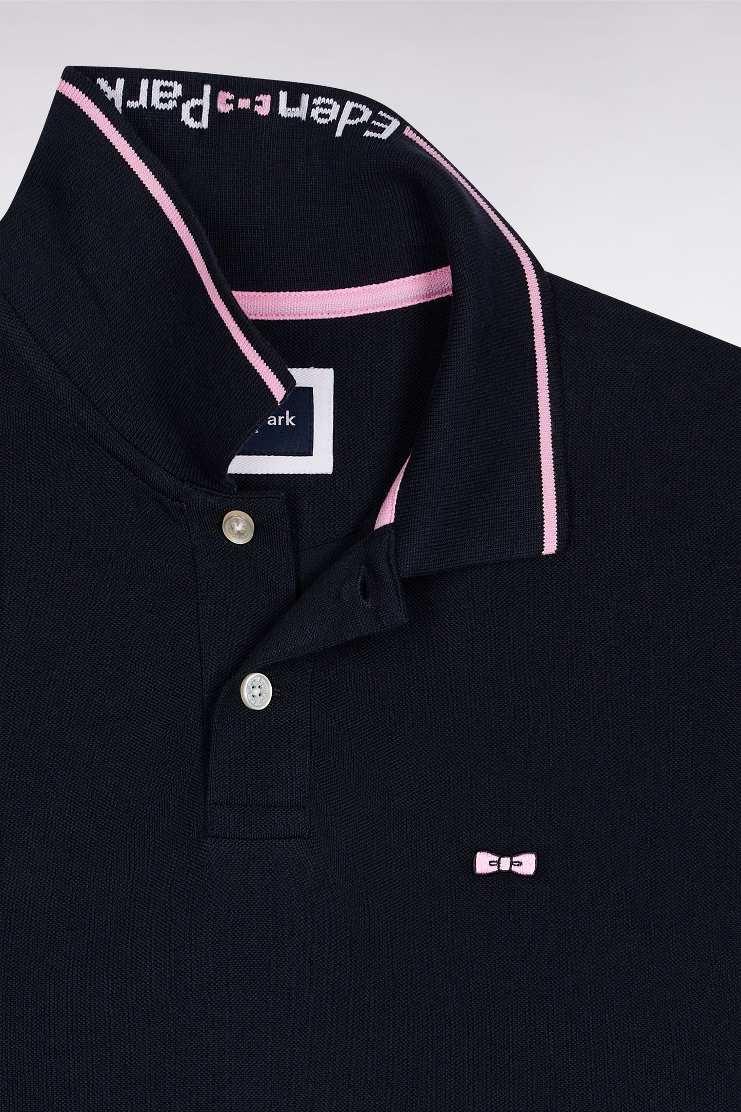 Navy short-sleeved polo shirt