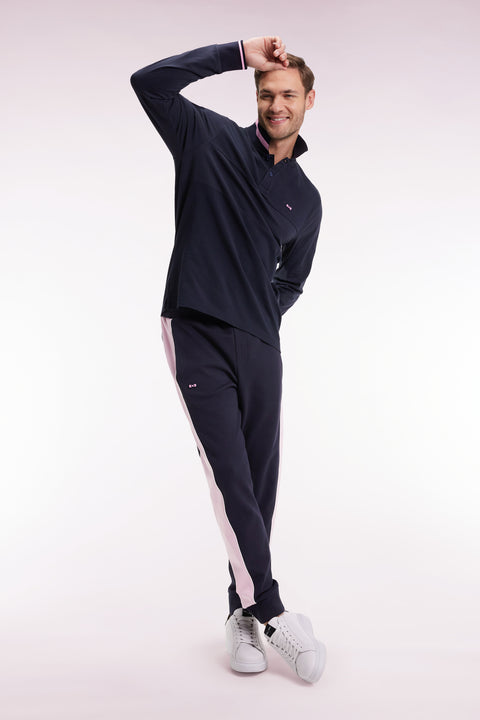 Long-sleeved polo shirt navy embroidery 10 Relaxed cut - Image 1