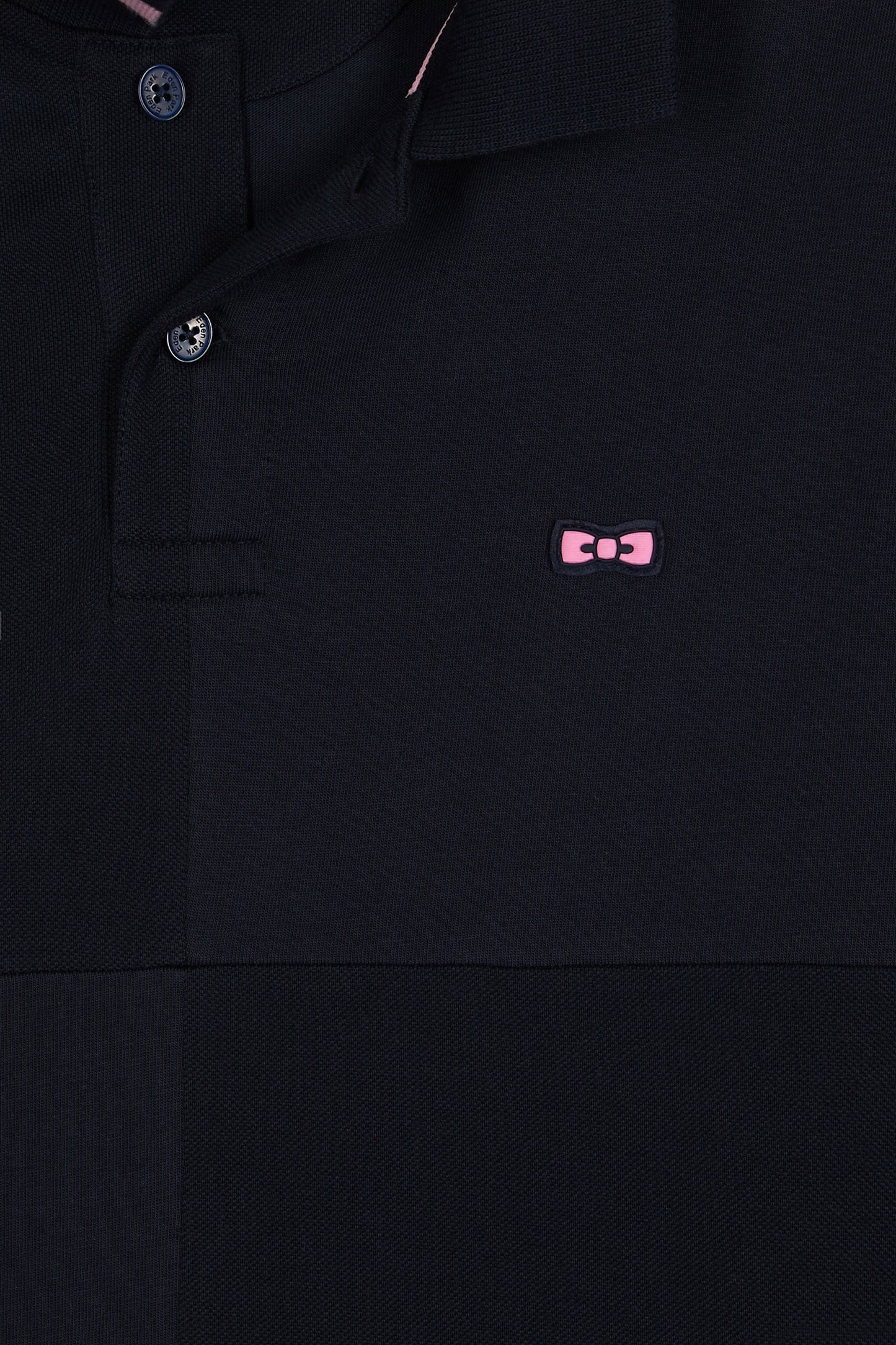 Long-sleeved polo shirt in navy cut and sewn Relaxed cut