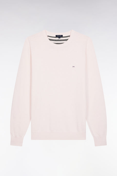 Round-neck sweater in ecru wool and cotton - Image 2