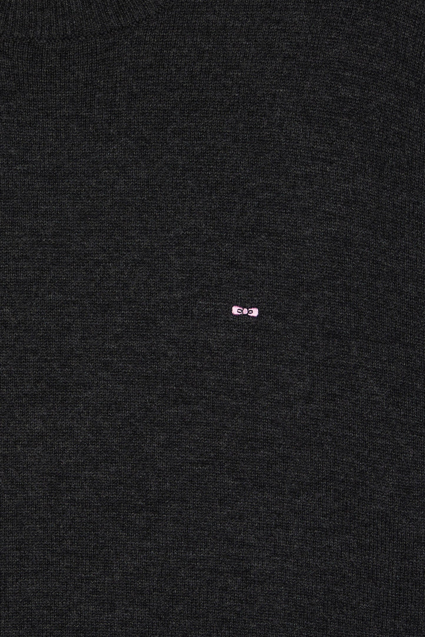 Dark grey wool and cotton round-neck sweater