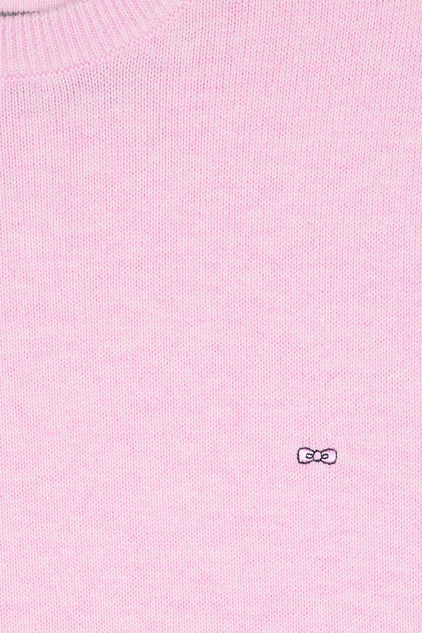 Pink wool and cotton round-neck sweater