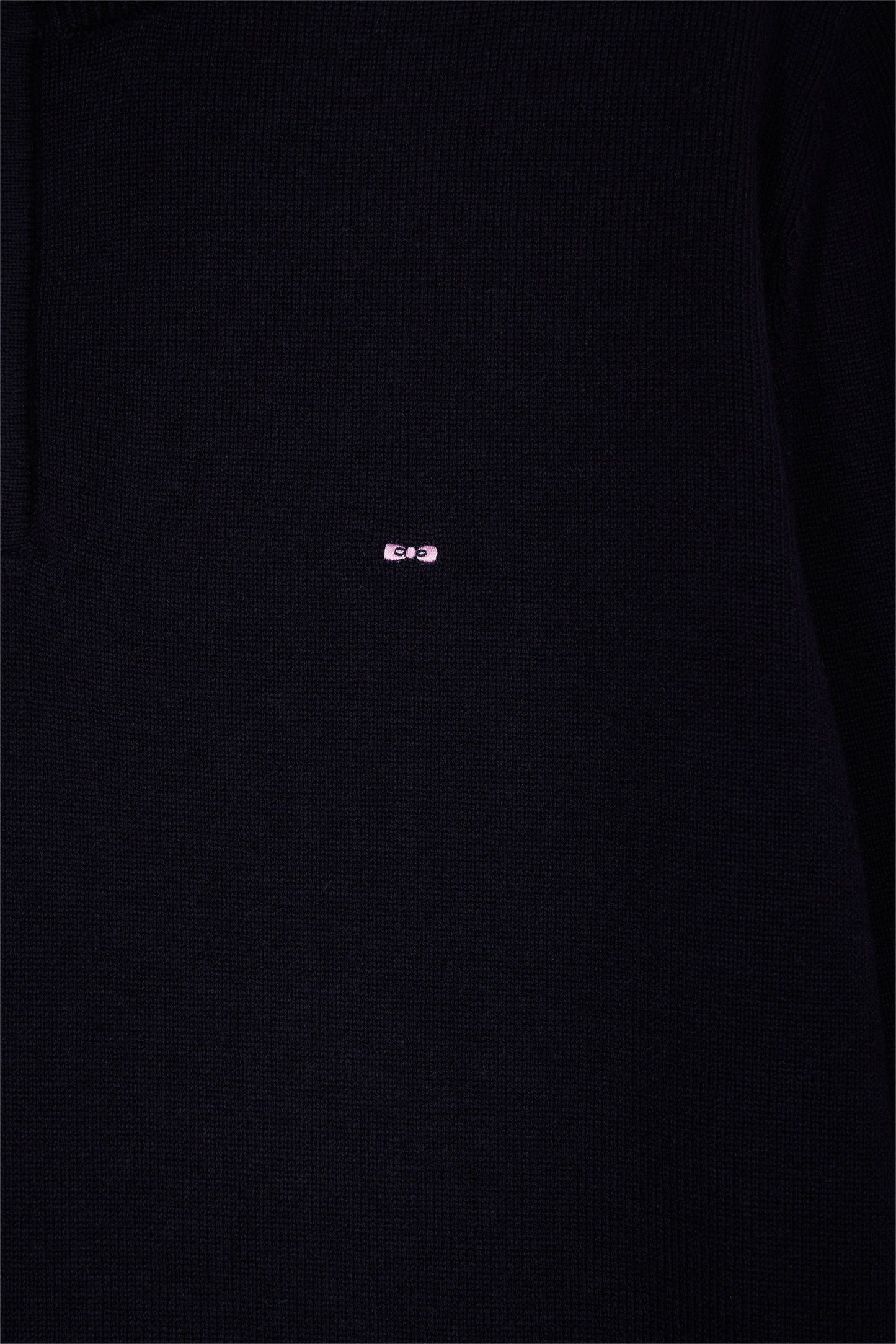 Dark blue wool and cotton trucker-neck sweater