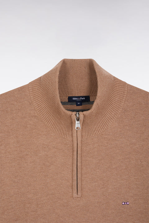 Beige wool and cotton trucker-neck sweater - A SHOOTER - Image 2