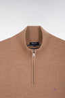 Beige wool and cotton trucker-neck sweater - A SHOOTER