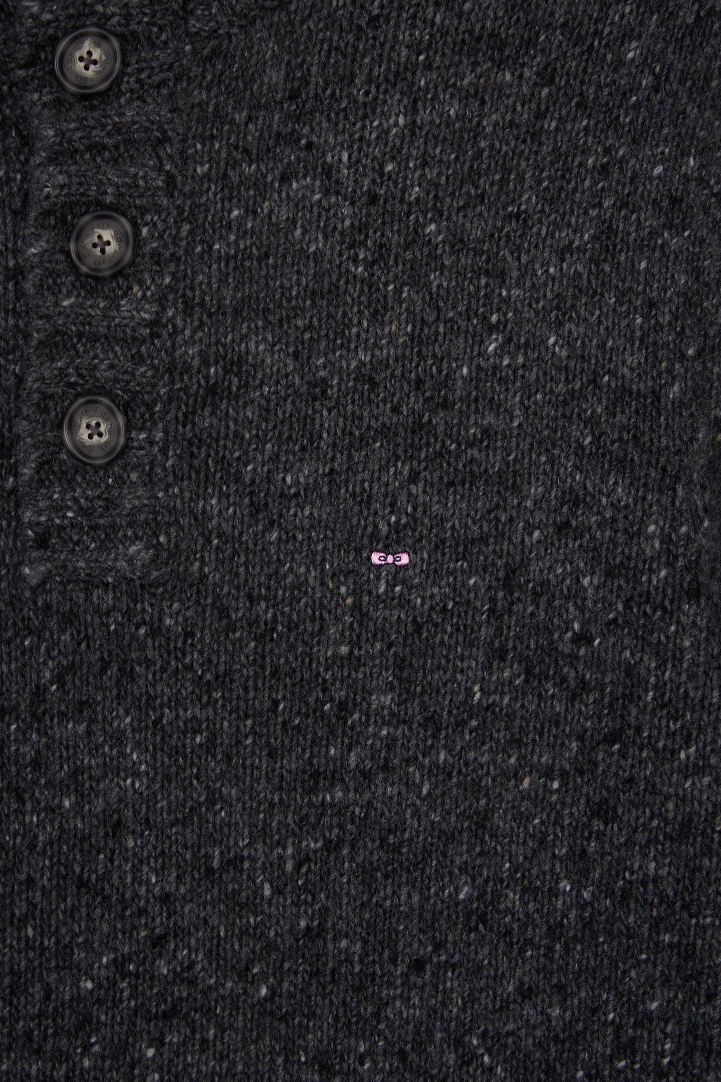 Grey virgin wool blend stand-up collar sweater