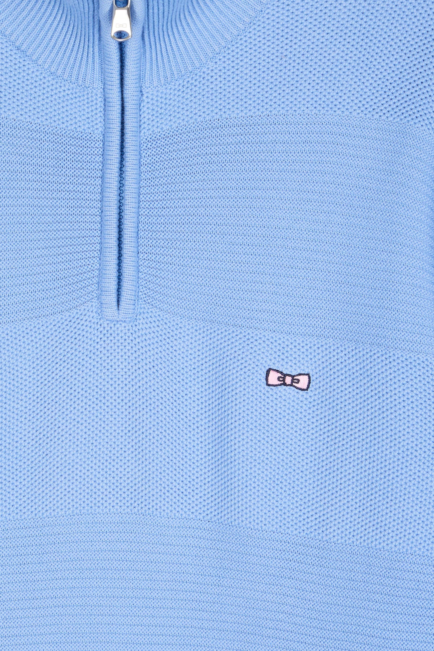 Sky cotton trucker-neck sweater with stripe effect
