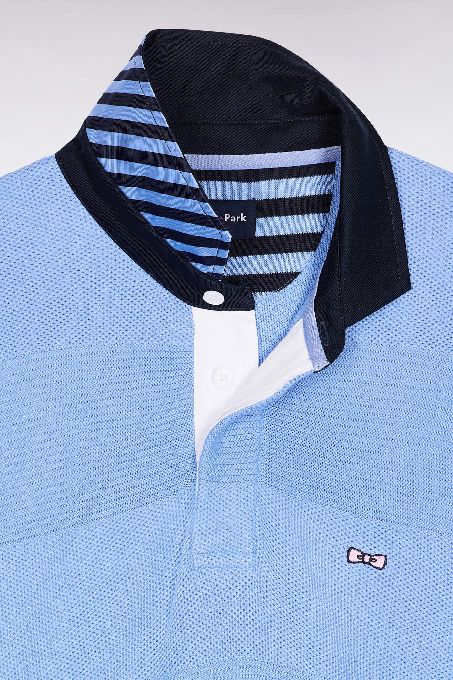 Sky cotton jersey-neck sweater with stripe effect