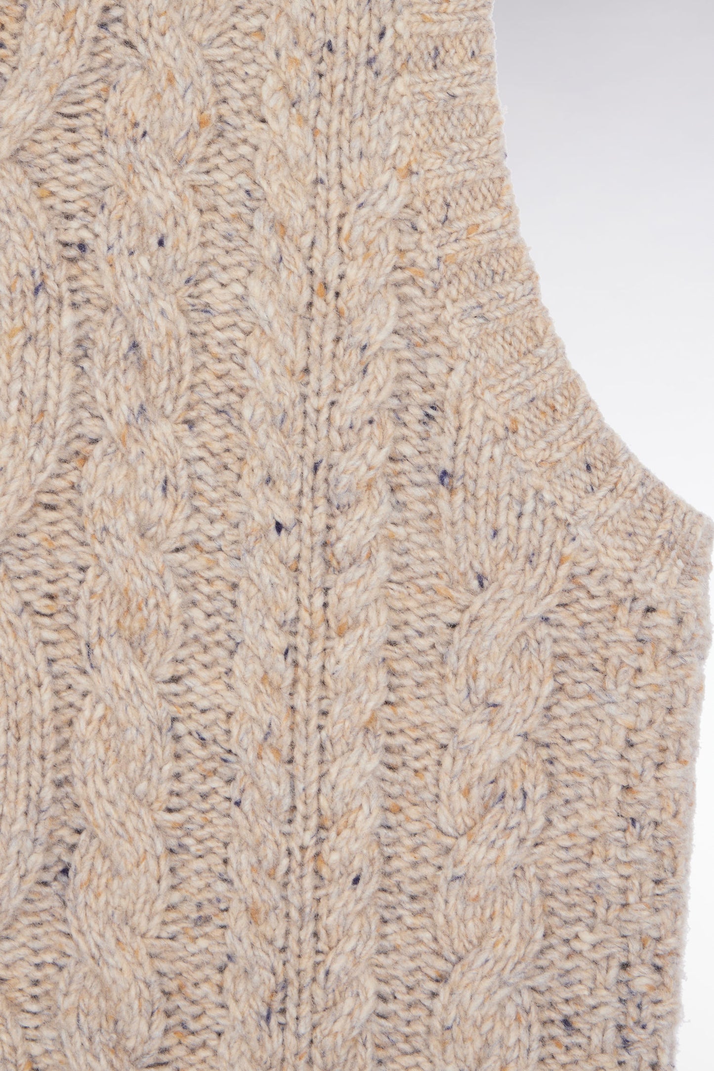 Sleeveless virgin wool blend sweater in beige Relaxed cut