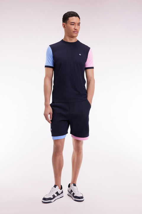 Navy cotton fleece shorts, loose fit - Image 3